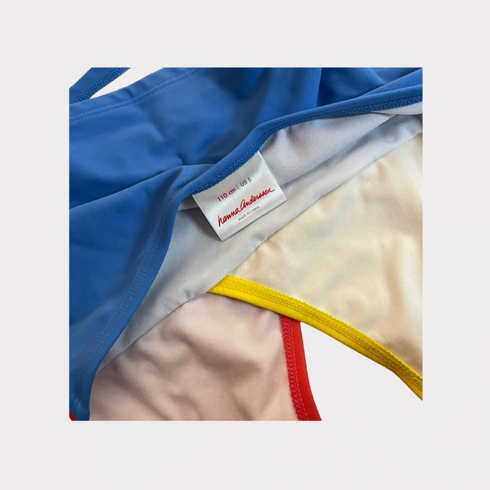 Hanna Andersson Color Block Halter Swim Top